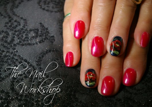 One Stroke Poppies on Shellac Base